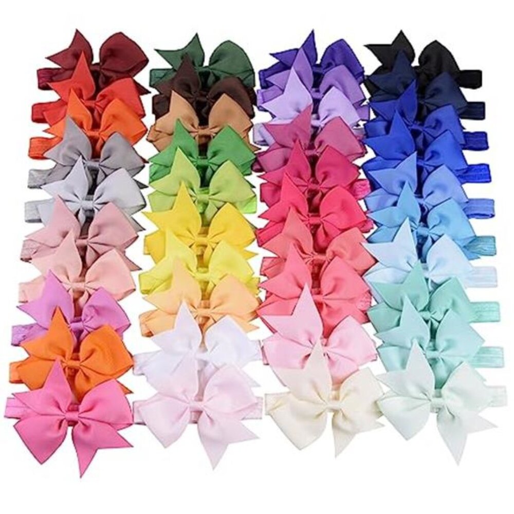 Baby Girl Bow Headbands Set Newborn Infant Toddler Hair Bows Headband Set